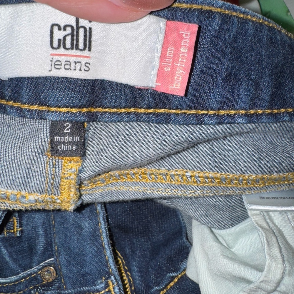CABI 3045 Slim Boyfriend Distressed Denim Jeans Size 2 - Picture 6 of 6
